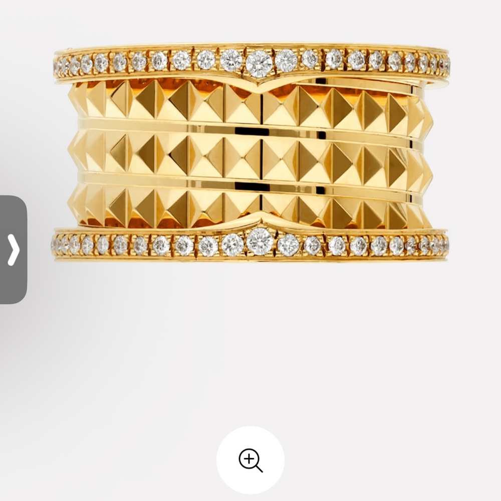 Bulgari Gold and Diamond Geometric Ring